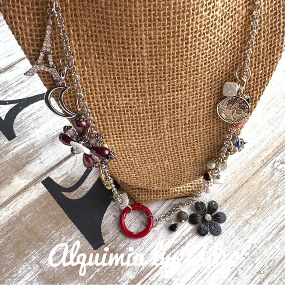 Colorful multi charms necklace - Picture 2 of 3